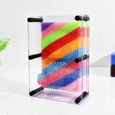 Fidtoy 3D Pin Art Toy Rainbow Sensory Impression Board for Kids | Creativity & Fine Motor Skills