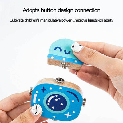 Fidtoy Robot en Bois Jouet de Construction à Assembler pour Enfants