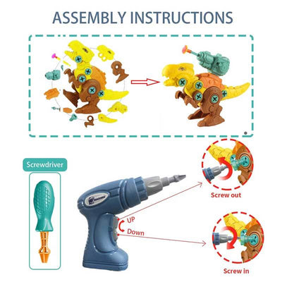 Fidtoy Kit de Dinosaurios Desmontables para Niños de 3 a 8 Años | Juguetes Educativos de Dinosaurios Armables STEM