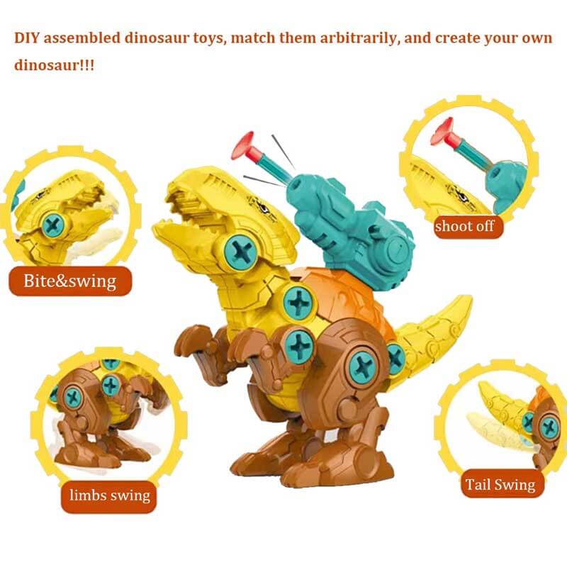 Fidtoy Kit de Dinosaurios Desmontables para Niños de 3 a 8 Años | Juguetes Educativos de Dinosaurios Armables STEM