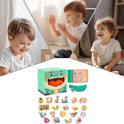 Fidtoy Blocs de construction à empiler animaux | Jouet Montessori pour tout-petits