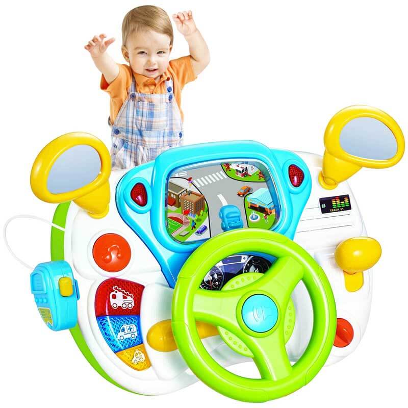 Fidtoy Toddler Steering Wheel Toy – Interactive Driving & Music for 12+ Months