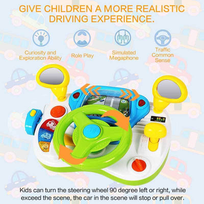 Fidtoy Toddler Steering Wheel Toy – Interactive Driving & Music for 12+ Months