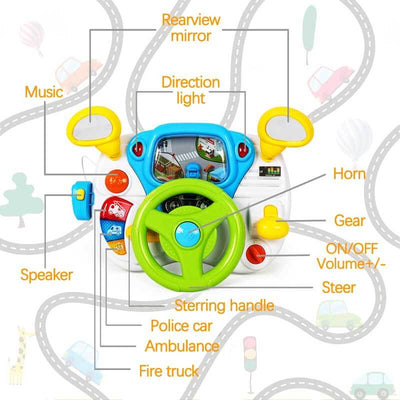 Fidtoy Toddler Steering Wheel Toy – Interactive Driving & Music for 12+ Months