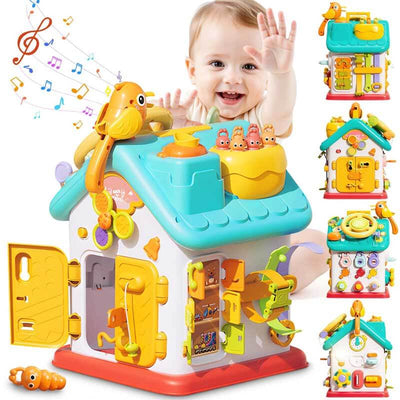 Fidtoy Montessori Busy Cube for Toddlers – Interactive Learning Toy for Early Skills Development, Fine Motor, and Cognitive Growth