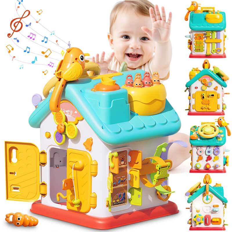 Fidtoy Montessori Busy Cube for Toddlers – Interactive Learning Toy for Early Skills Development, Fine Motor, and Cognitive Growth