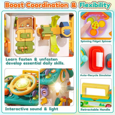 Fidtoy Montessori Busy Cube for Toddlers – Interactive Learning Toy for Early Skills Development, Fine Motor, and Cognitive Growth