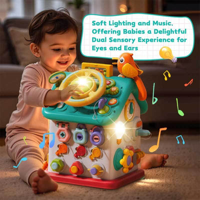 Fidtoy Montessori Busy Cube for Toddlers – Interactive Learning Toy for Early Skills Development, Fine Motor, and Cognitive Growth