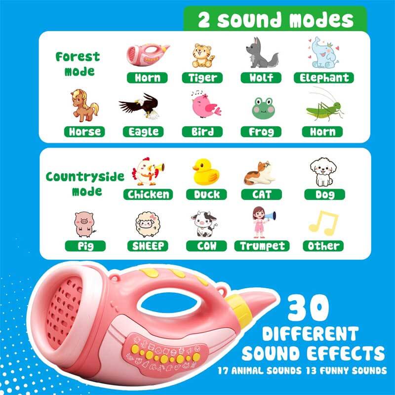 Fidtoy animal sounds horn toy with colorful lights for toddler learning