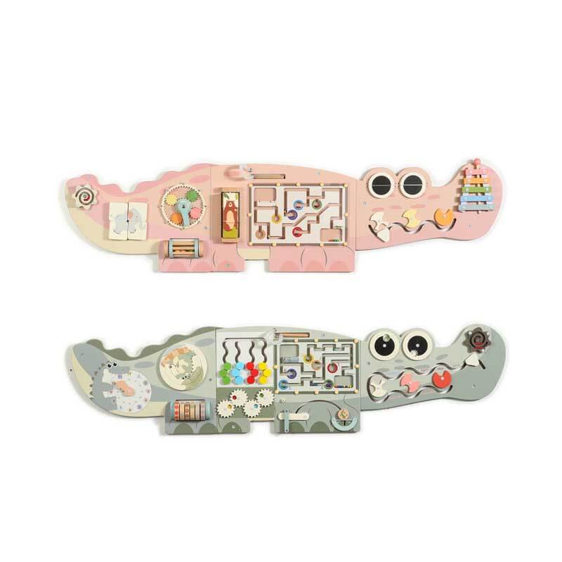 Fidtoy Tableau d'activités mural en bois – Jouet d'apprentissage multisensoriel Montessori pour tout-petits