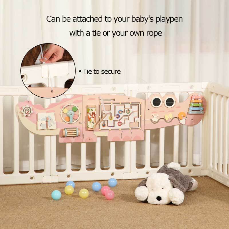 Fidtoy Tableau d'activités mural en bois – Jouet d'apprentissage multisensoriel Montessori pour tout-petits