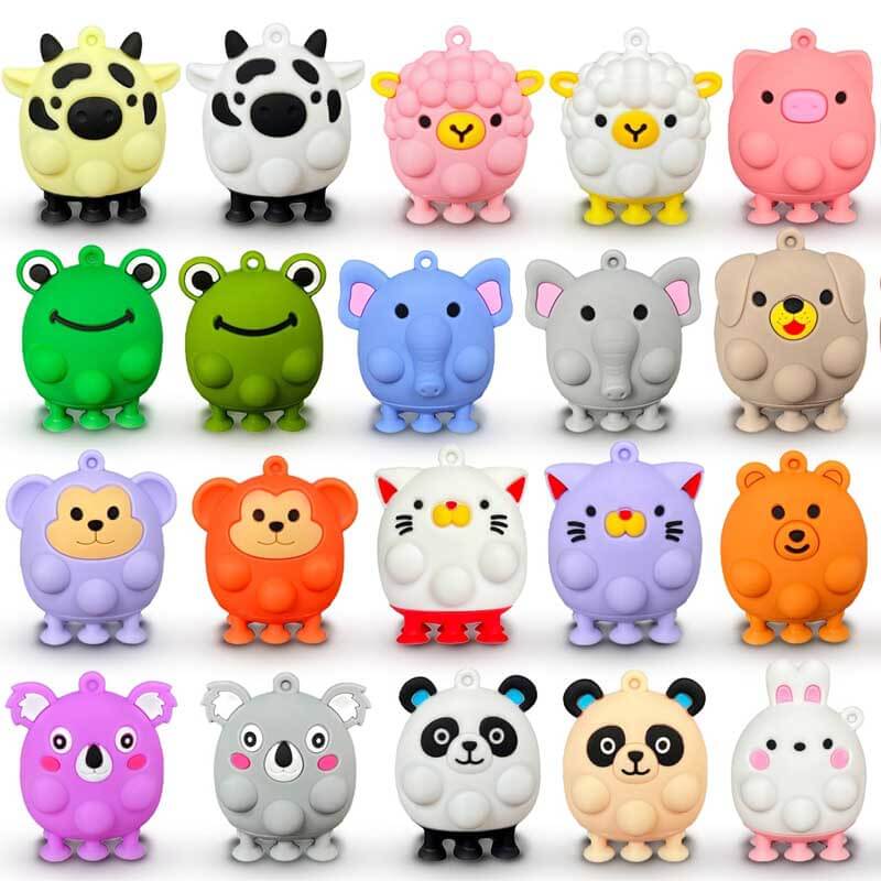 Fidtoy 3D Animal Pop Fidget Toys Set for Kids 4-8 – Interactive Sensory Suction Toys for Bath, School, and Travel