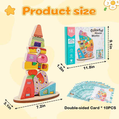 Fidtoy Balanced Stacking Wooden Blocks for Kids | Educational STEM Building and Fine Motor Skill Toy
