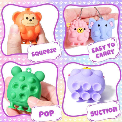 Fidtoy 3D Animal Pop Fidget Toys Set for Kids 4-8 – Interactive Sensory Suction Toys for Bath, School, and Travel