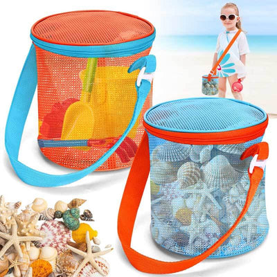 Fidtoy Mesh Beach Shell Storage Bucket Kids Toy Organizer Set