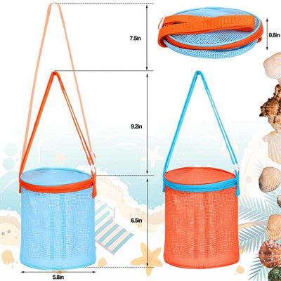 Fidtoy Mesh Beach Shell Storage Bucket Kids Toy Organizer Set