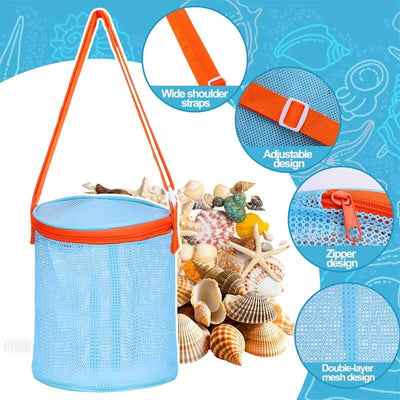 Fidtoy Mesh Beach Shell Storage Bucket Kids Toy Organizer Set