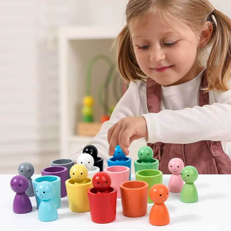 Wooden Color Sorting Cups