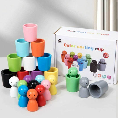 Wooden Color Sorting Cups