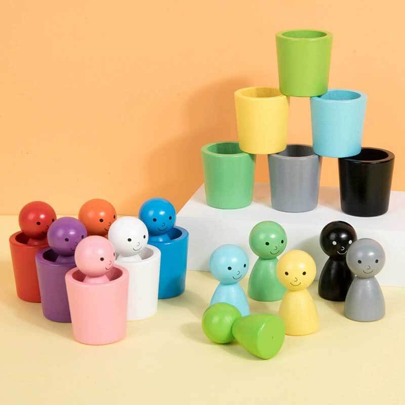 Wooden Color Sorting Cups