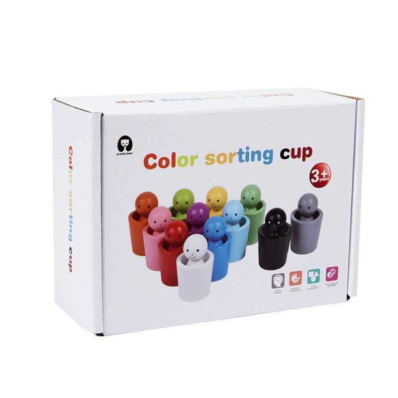 Wooden Color Sorting Cups