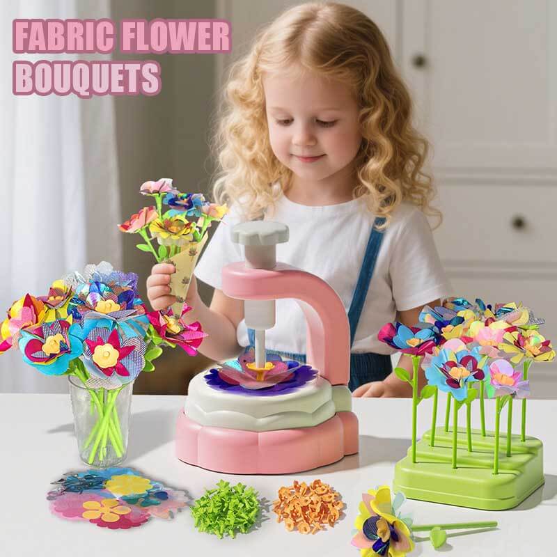 Fidtoy DIY Bouquet de Fleurs en Tissu Machine à Tricoter – Jouet Éducatif Créatif pour Enfants