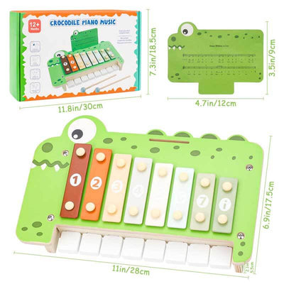 Xylophone en bois Fidtoy pour enfants | Instrument de musique Montessori 2 en 1 (piano et xylophone) pour tout-petits
