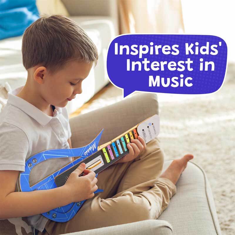 Fidtoy Guitare en bois DIY pour enfants de 5 ans et plus – Kit pour construire votre propre instrument de musique pour piano, guitare et basse