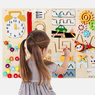 Fidtoy Wall Mounted Busy Board Montessori Activity Toy for Kids