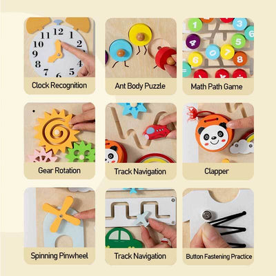 Fidtoy Wall Mounted Busy Board Montessori Activity Toy for Kids