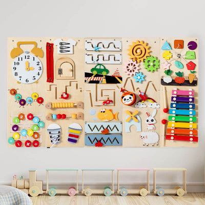 Fidtoy Wall Mounted Busy Board Montessori Activity Toy for Kids
