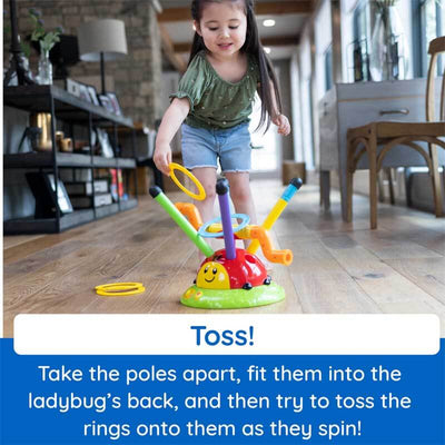 Jouet 2-en-1 Lance et Saute CoccinelleJouet musical amusant Fidtoy « Lance et Saute » Coccinelle – Jeu actif 2-en-1 intérieur et extérieur pour enfants de 5 à 7 ans