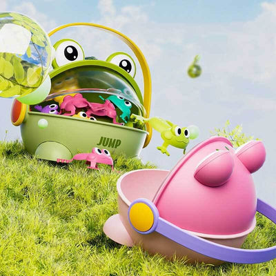Fidtoy Grenouille sauteuse pour tout-petits | Jouet interactif à ressort pour la coordination œil-main et le jeu actif des enfants