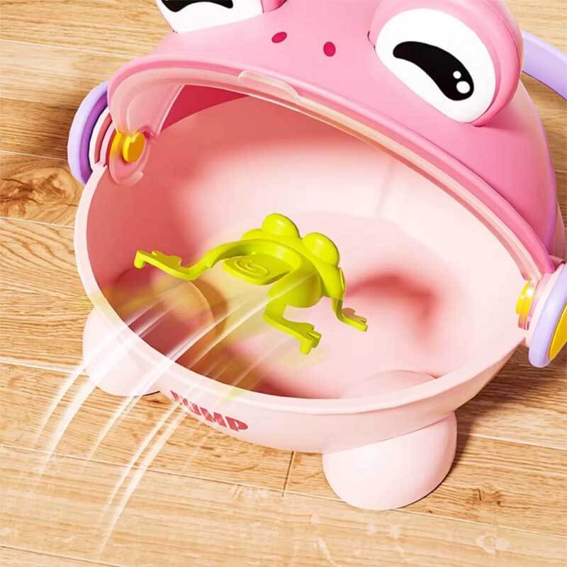 Fidtoy Grenouille sauteuse pour tout-petits | Jouet interactif à ressort pour la coordination œil-main et le jeu actif des enfants