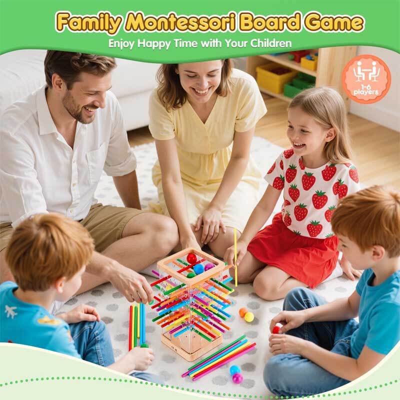Fidtoy Jeu de société en bois Montessori pour enfants 3 ans et + Jouet éducatif de comptage et de stratégie