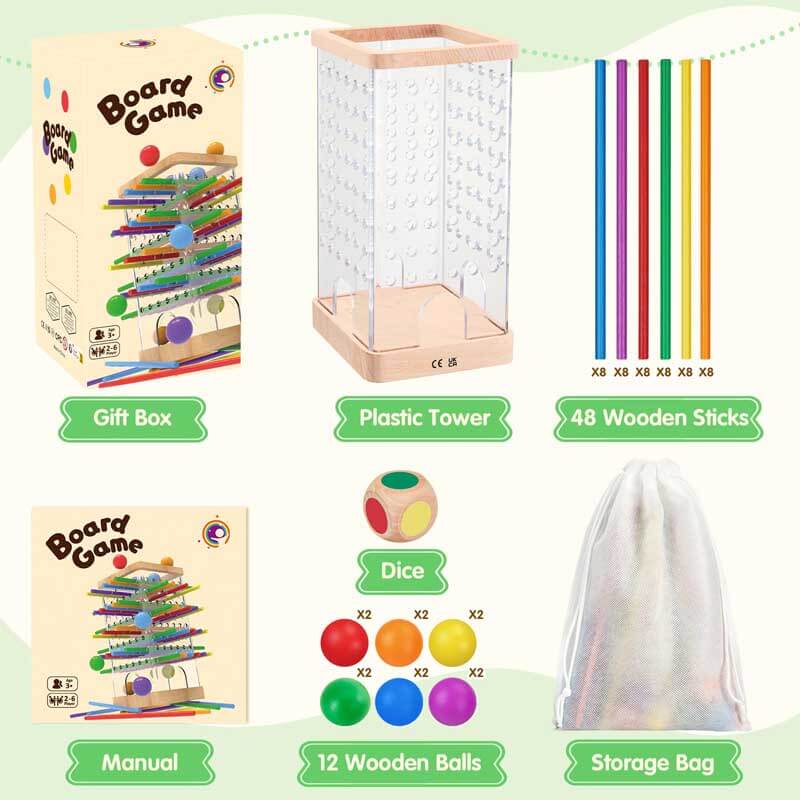 Fidtoy Jeu de société en bois Montessori pour enfants 3 ans et + Jouet éducatif de comptage et de stratégie