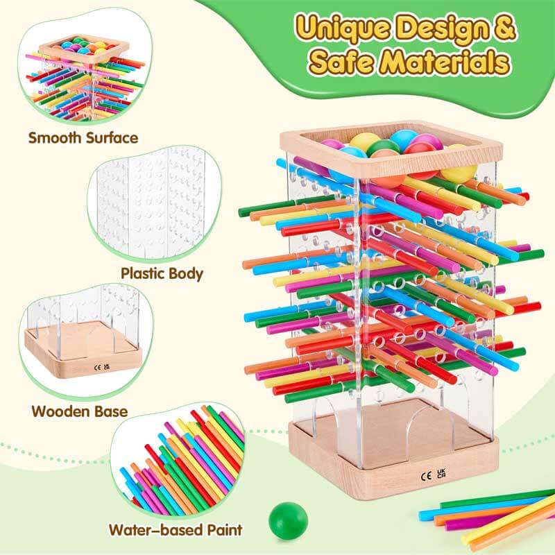 Fidtoy Jeu de société en bois Montessori pour enfants 3 ans et + Jouet éducatif de comptage et de stratégie