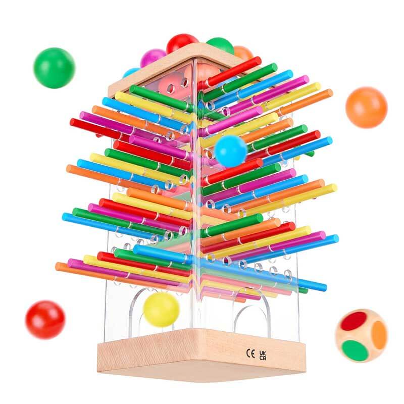 Fidtoy Jeu de société en bois Montessori pour enfants 3 ans et + Jouet éducatif de comptage et de stratégie