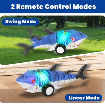 Fidtoy Remote Control Shark Car Toy with LED Lights 2.4GHz RC Shark Vehicle 360 Spin Drift Remote Control Car for Kids Indoor Outdoor Play