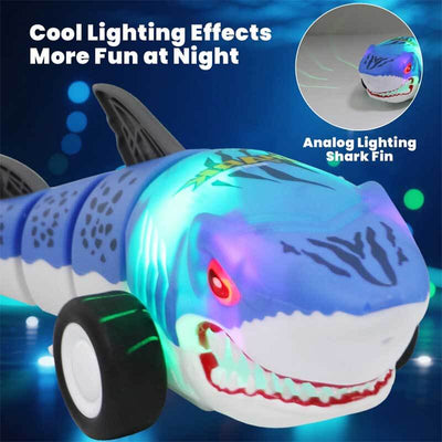 Fidtoy Remote Control Shark Car Toy with LED Lights 2.4GHz RC Shark Vehicle 360 Spin Drift Remote Control Car for Kids Indoor Outdoor Play