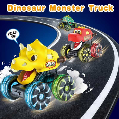 Fidtoy Dinosaur Monster Truck Toy Set for Toddlers with LED Lights