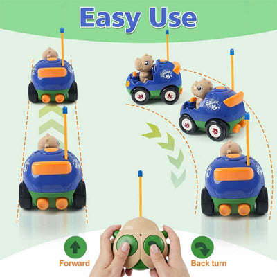 Fidtoy RC Dinosaur Car Toy 2 Pack Remote Control Cars for Kids Toddlers with Controllers Lights Sound Racing Toy for Indoor Play