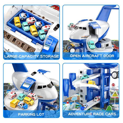 Fidtoy Airplane Toy Set for Kids 3-8 | Multi-Level Garage & Cars Interactive Play