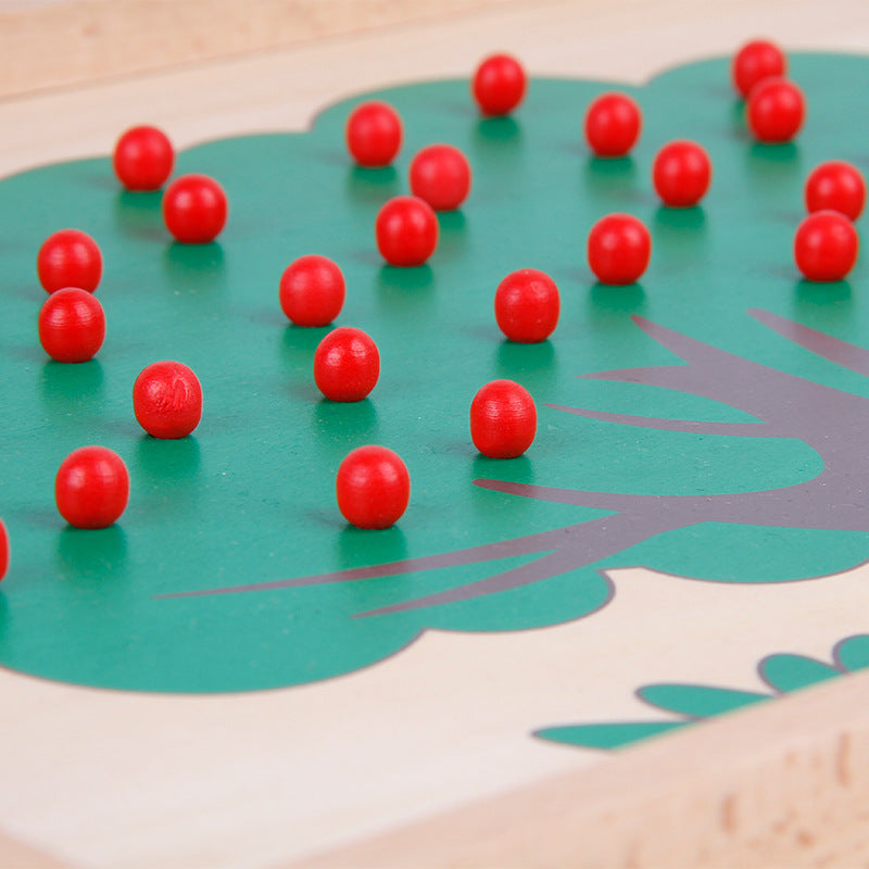 Montessori Apple Tree Peg Tray Counting