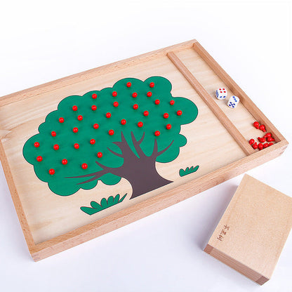 Montessori Apple Tree Peg Tray Counting