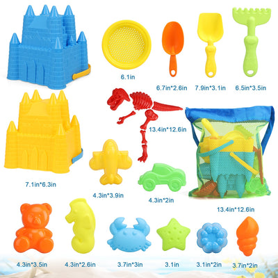 Fidtoy Beach Toy Set for Kids 3-10 with Buckets and Molds