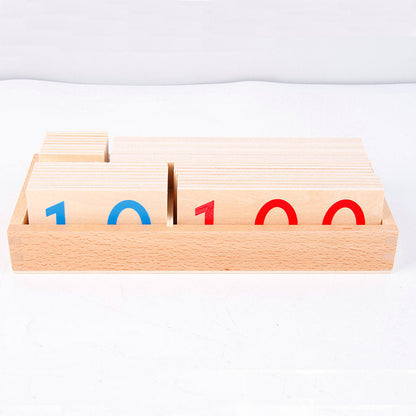 Wooden Montessori Large Number Card 1-9000 Counter