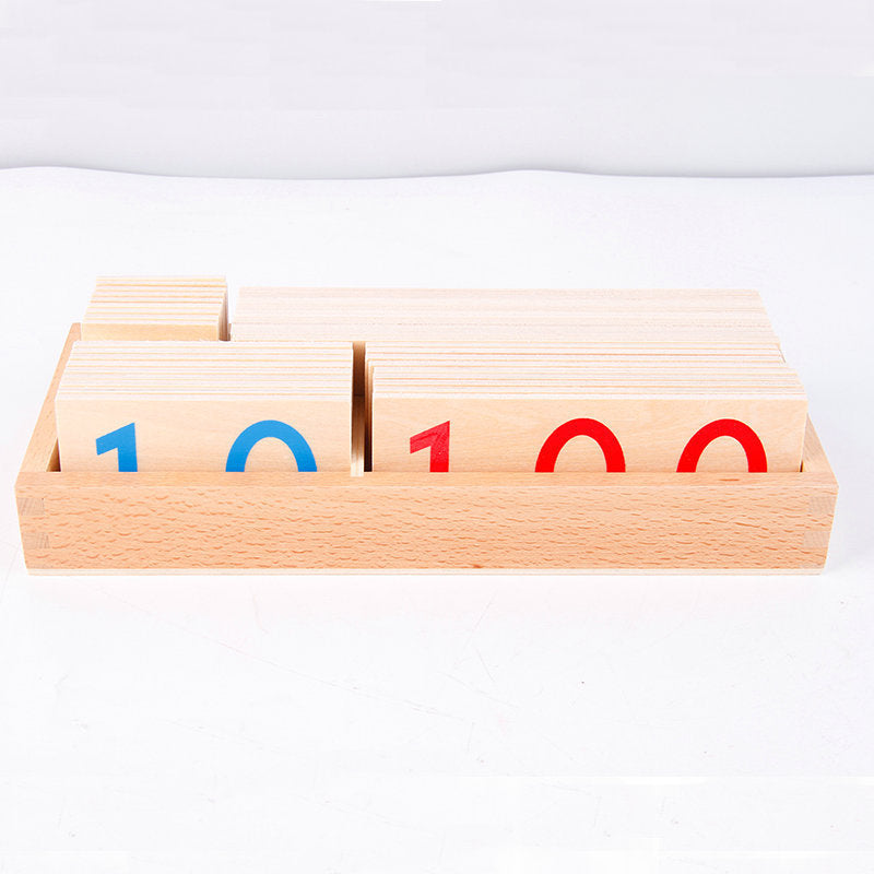 Wooden Montessori Large Number Card 1-9000 Counter