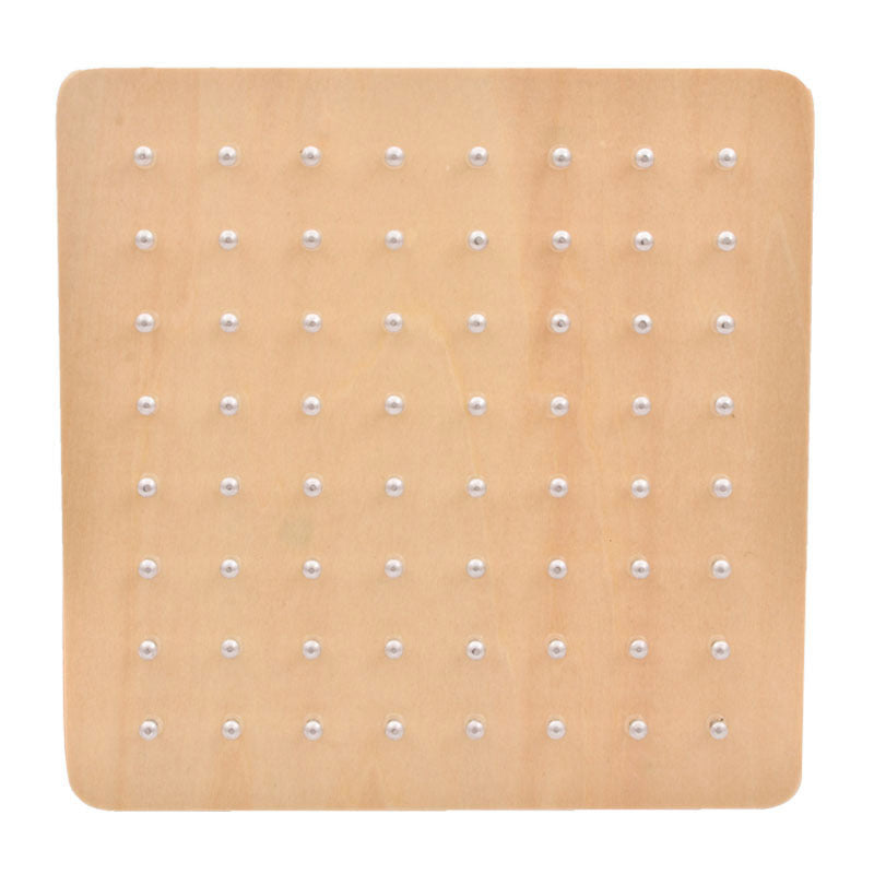 Montessori Nail Board Wooden Geometric Elastic and Nail Board