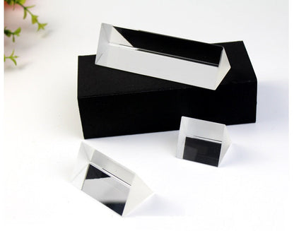 Educational Optical Glass Triple Triangular Prism Physics Teaching Light Spectrum 5cm or 10cm